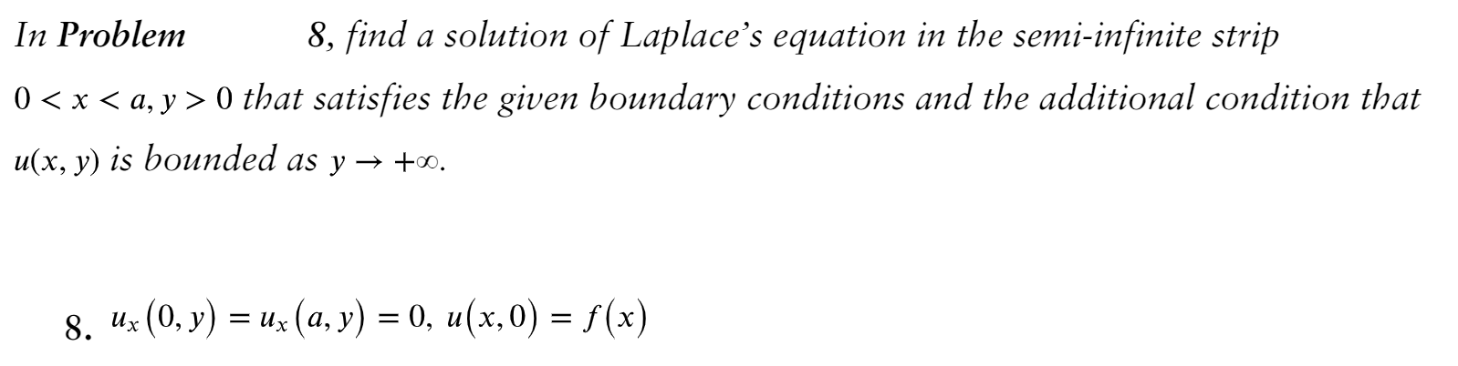 Solved In Problem 8, find a solution of Laplace's equation | Chegg.com