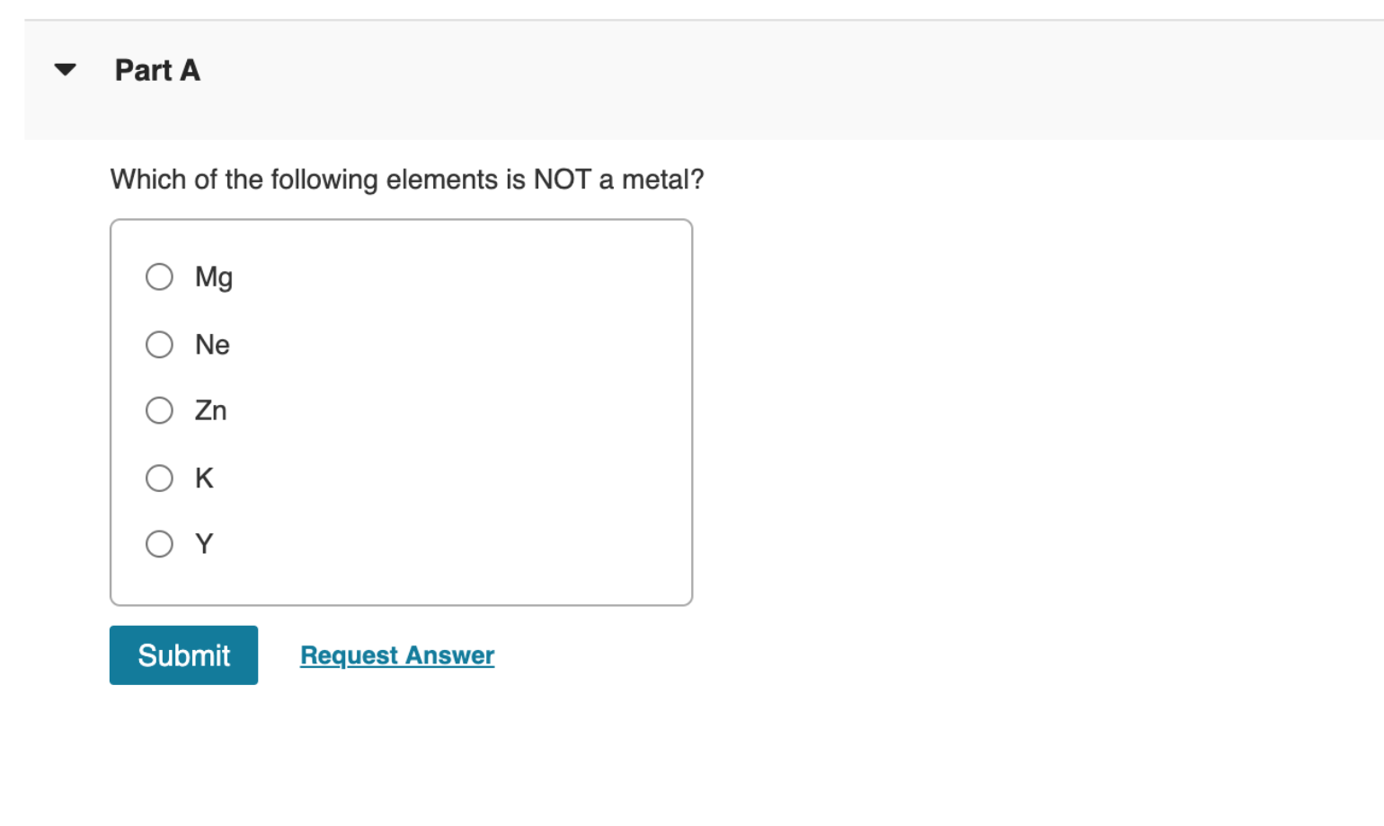 Solved Part A Which Of The Following Elements Is NOT A | Chegg.com