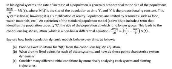 Solved In biological systems, the rate of increase of a | Chegg.com