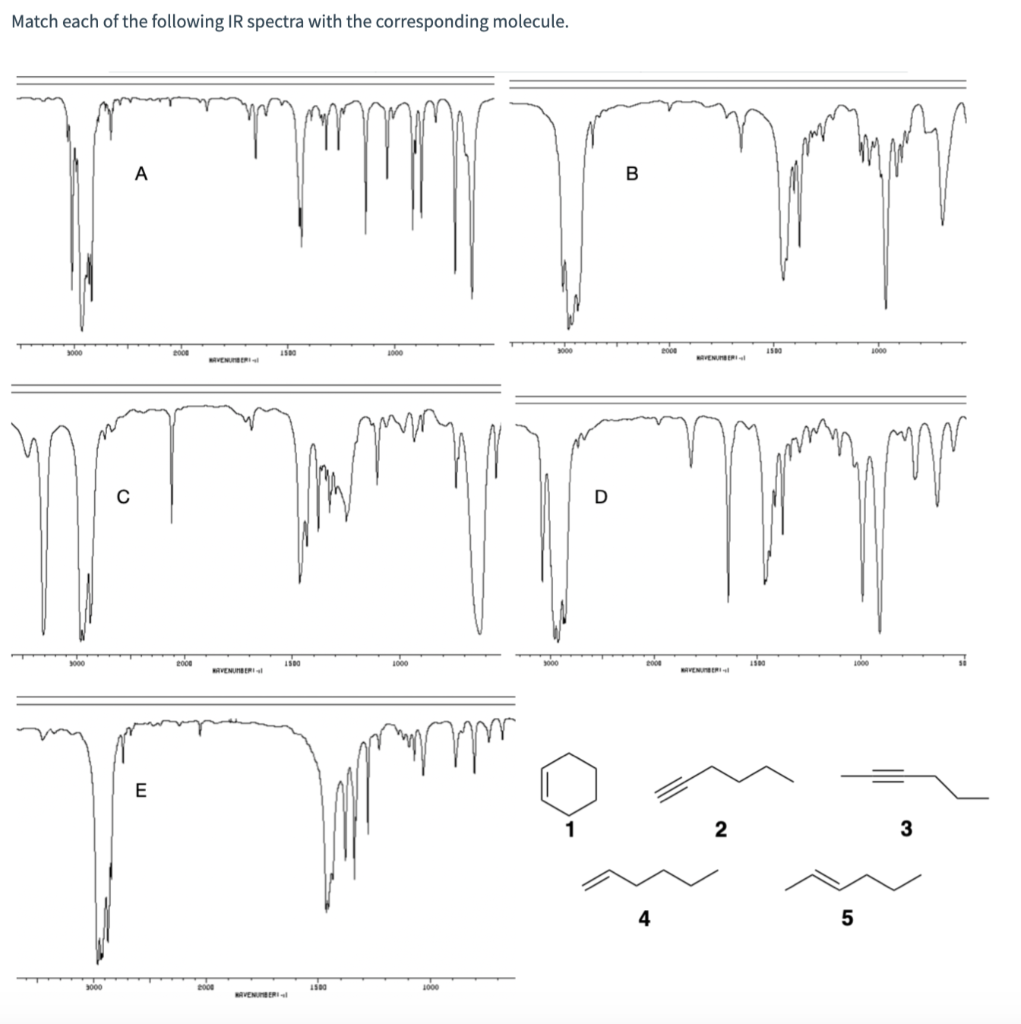 Solved Match each of the following IR spectra with the | Chegg.com