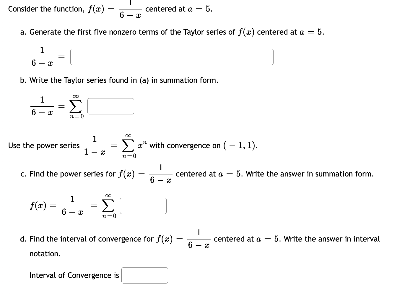 solved-onsider-the-function-f-x-6-x1-centered-at-a-5-a-chegg