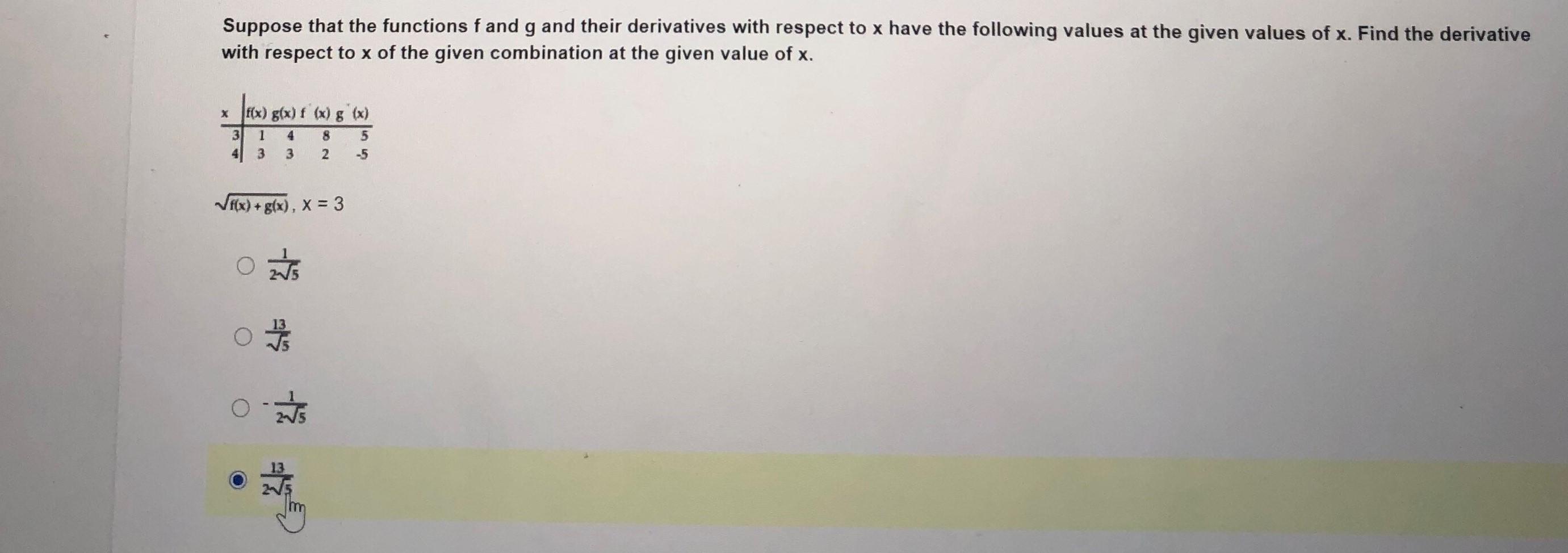 Solved Suppose That The Functions F And G And Their | Chegg.com