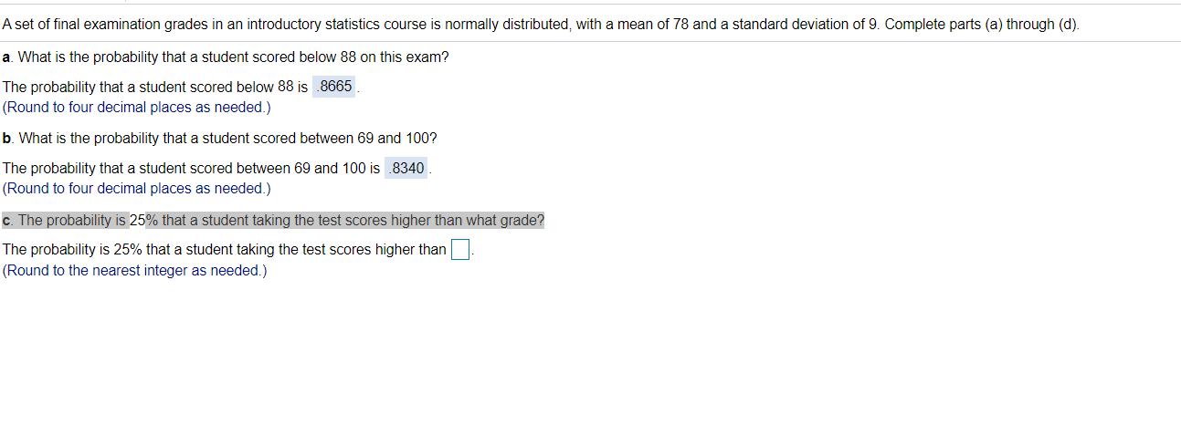 Solved A Set Of Final Examination Grades In An Introductory | Chegg.com