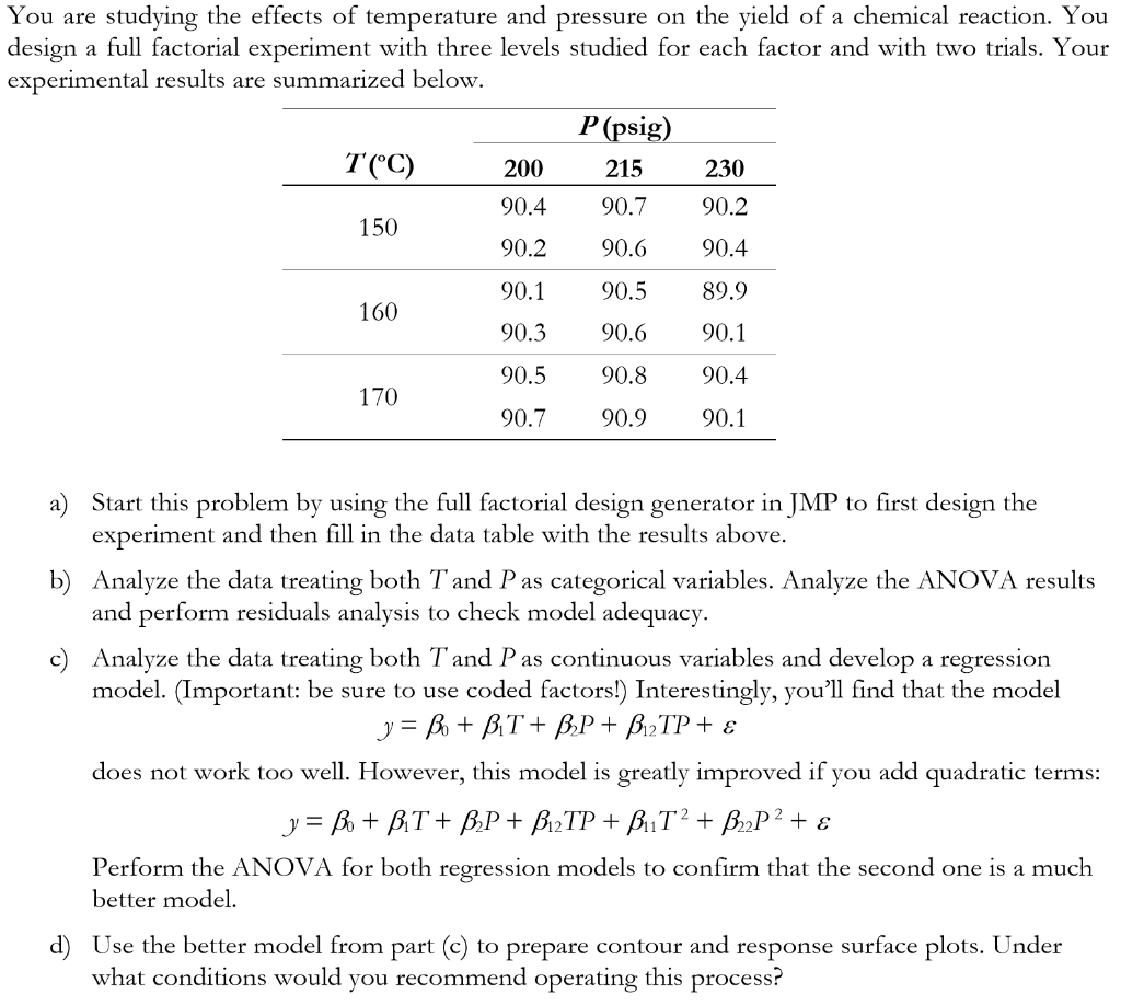 You are studying the effects of temperature and | Chegg.com