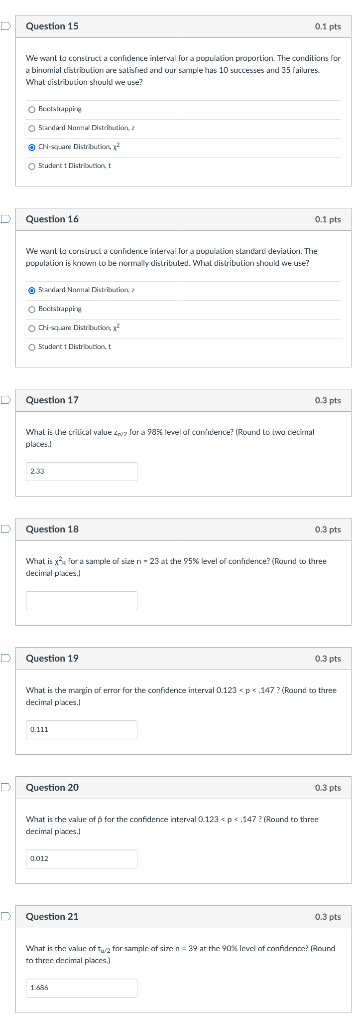 Solved We want to construct a confidence interval for a | Chegg.com