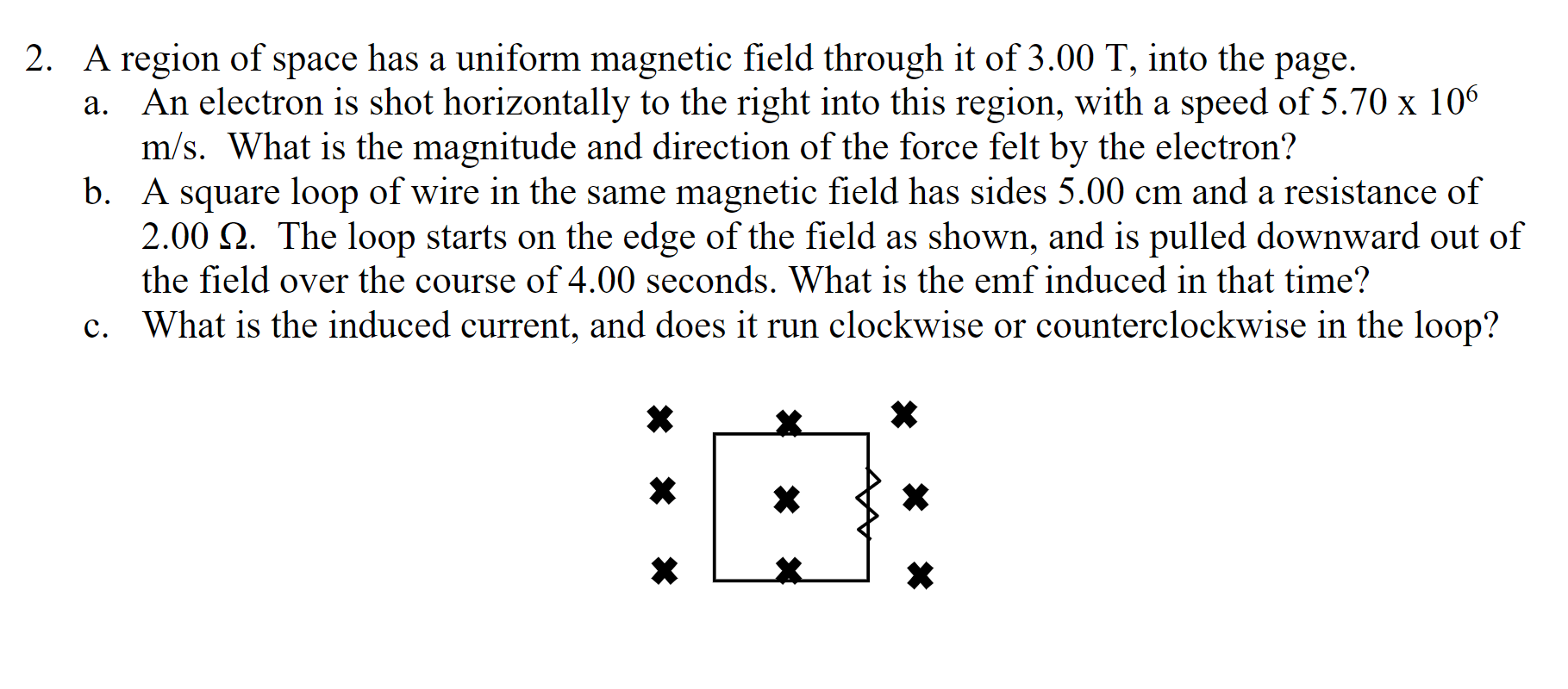 Solved 2. A region of space has a uniform magnetic field | Chegg.com