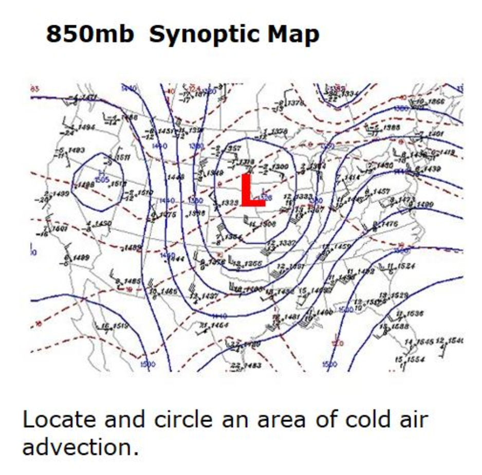 Solved 850mb Synoptic Map Locate and circle an area of cold