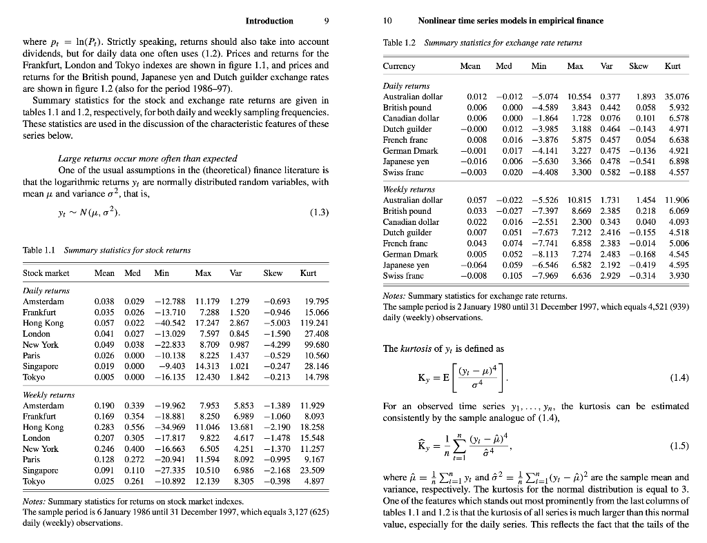 Introduction 9 10 Nonlinear time series models in | Chegg.com