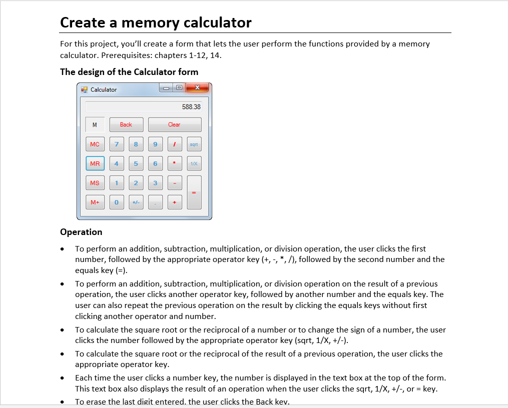 Create a memory calculator For this project, you'll | Chegg.com
