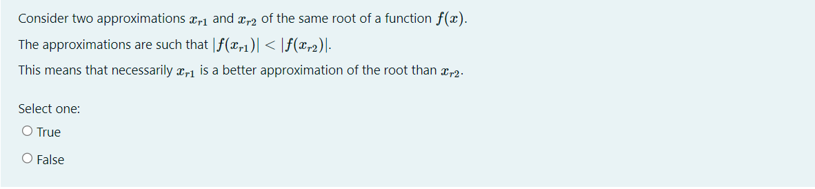Solved Consider two approximations xr1 and xr2 of the same | Chegg.com