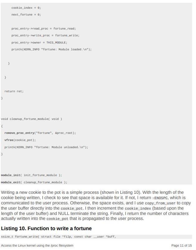 Please create a Linux Kernel Module through /proc | Chegg.com