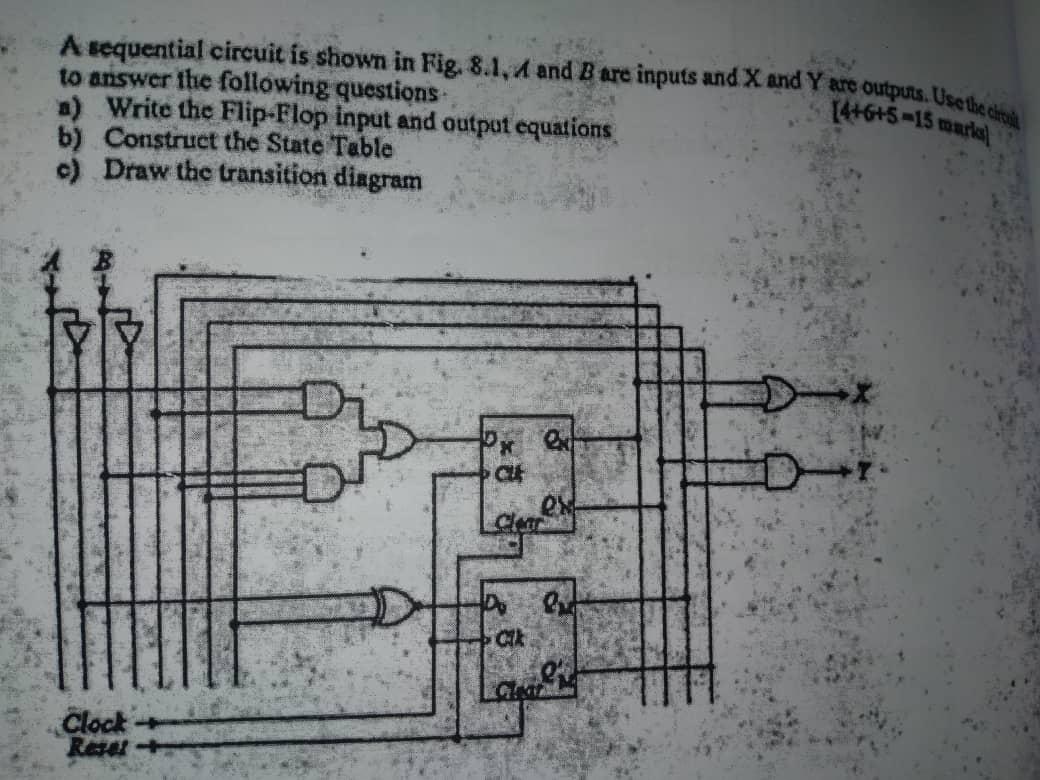 Solved A Sequential Circuit Is Shown In Fig. 8.1,Λ And B Are | Chegg.com