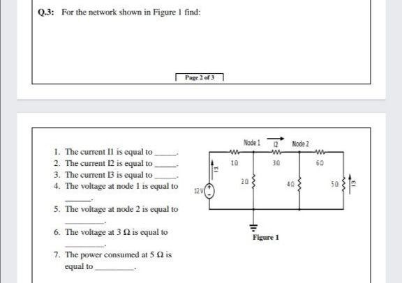 Solved Q.3: For the network shown in Figure I find: Page 2 | Chegg.com