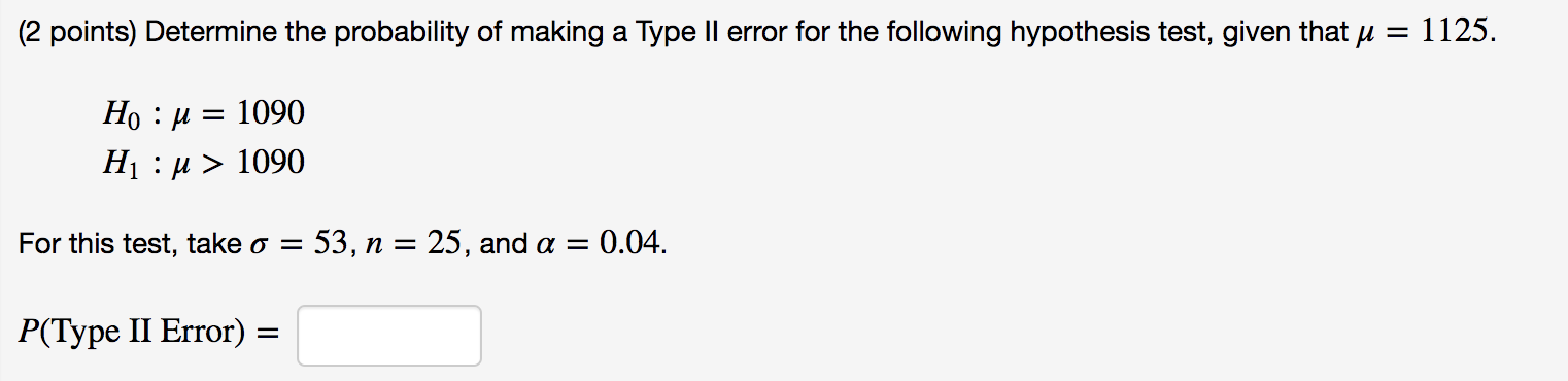 Solved 2 Points Determine Ss For The Following Test Of H Chegg Com