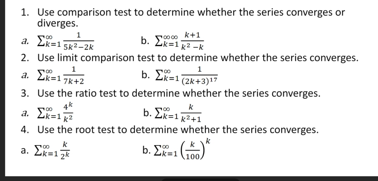 Solved 1 K+1 1 1. Use Comparison Test To Determine Whether 