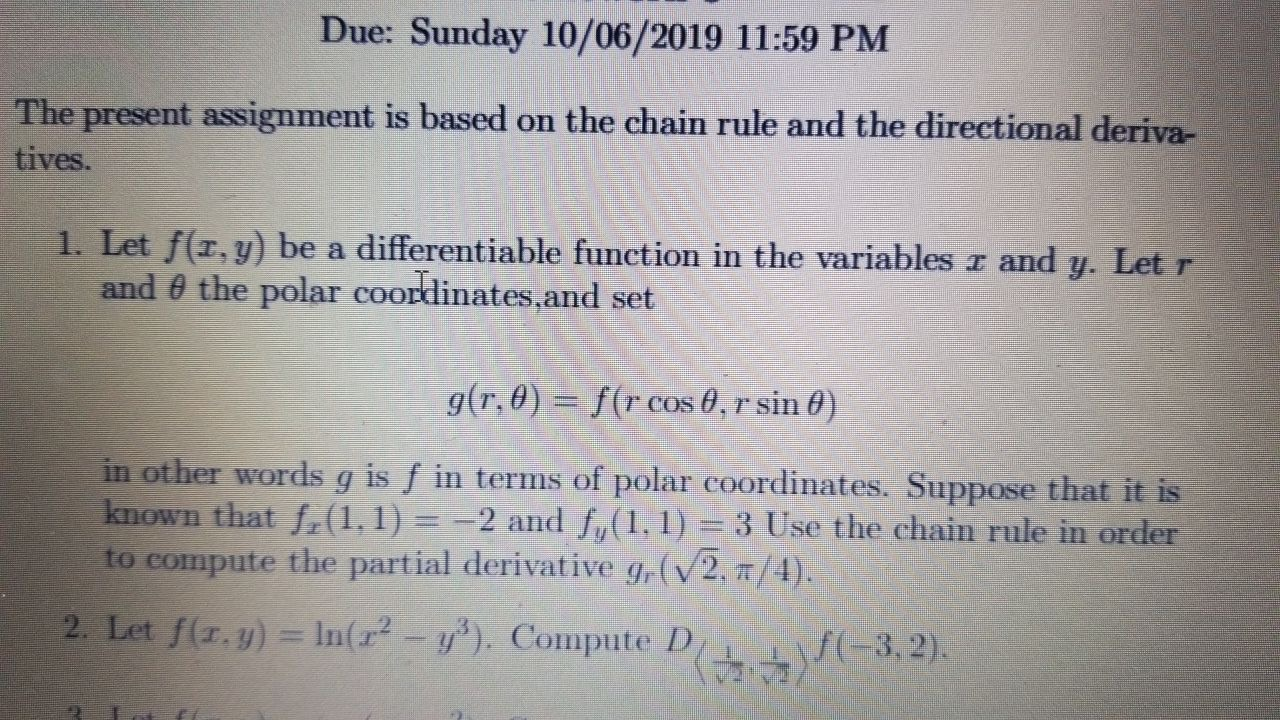 Solved Let F X Y Be A Differentiable Function In The Va Chegg Com