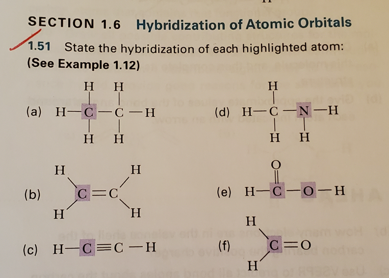Solved 1.51 SECTION 1.6 Hybridization of Atomic Orbitals | Chegg.com
