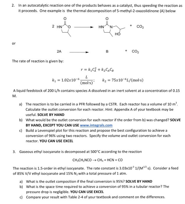 Solved In An Autocatalytic Reaction One Of The Products | Chegg.com