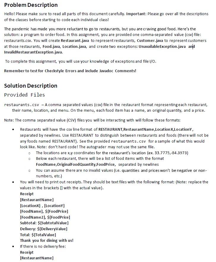 Problem Description Hello! Please make sure to read | Chegg.com