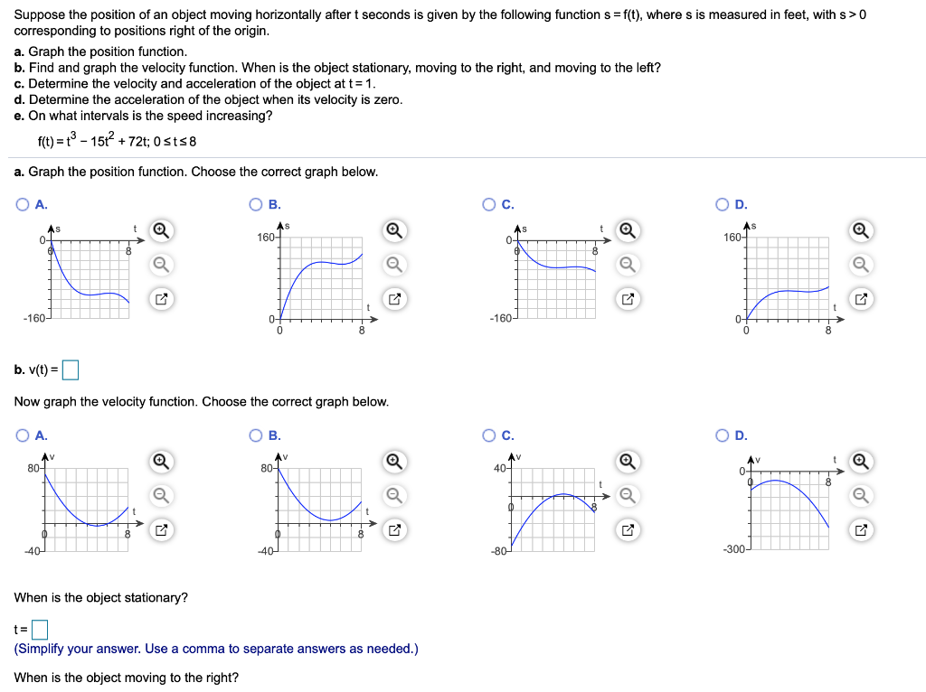 Solved Suppose the position of an object moving horizontally | Chegg.com