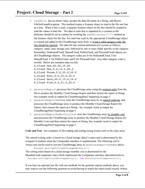Project: Cloud Storage - Part 2 Page 1 of 8 | Chegg.com