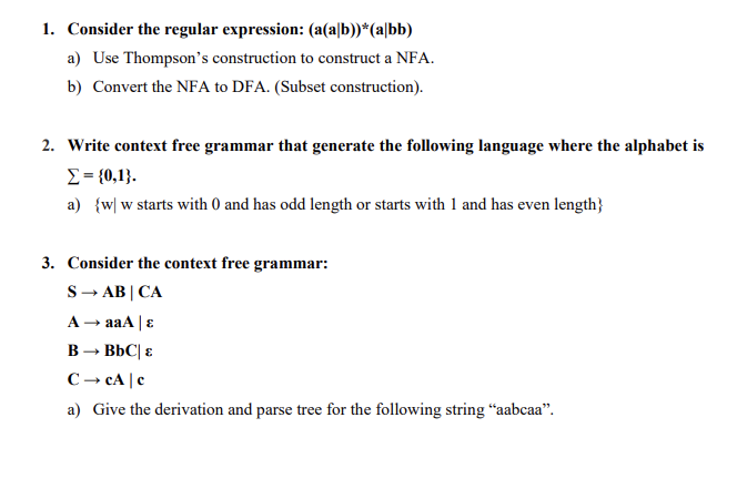 1. Consider The Regular Expression: (a(a∣b))∗(a∣bb) | Chegg.com