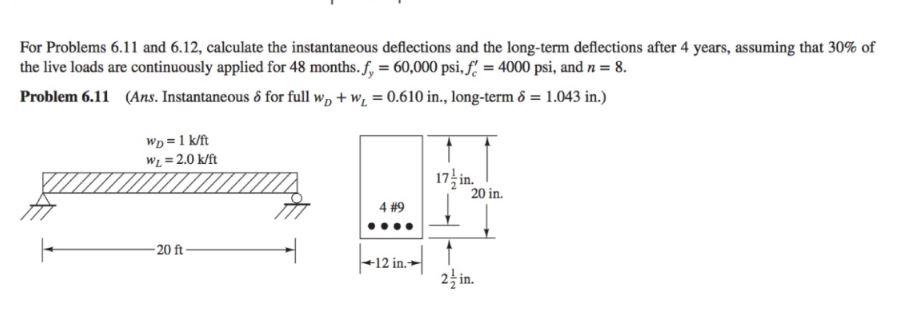 Solved For Problems 6.11 and 6.12, calculate the | Chegg.com