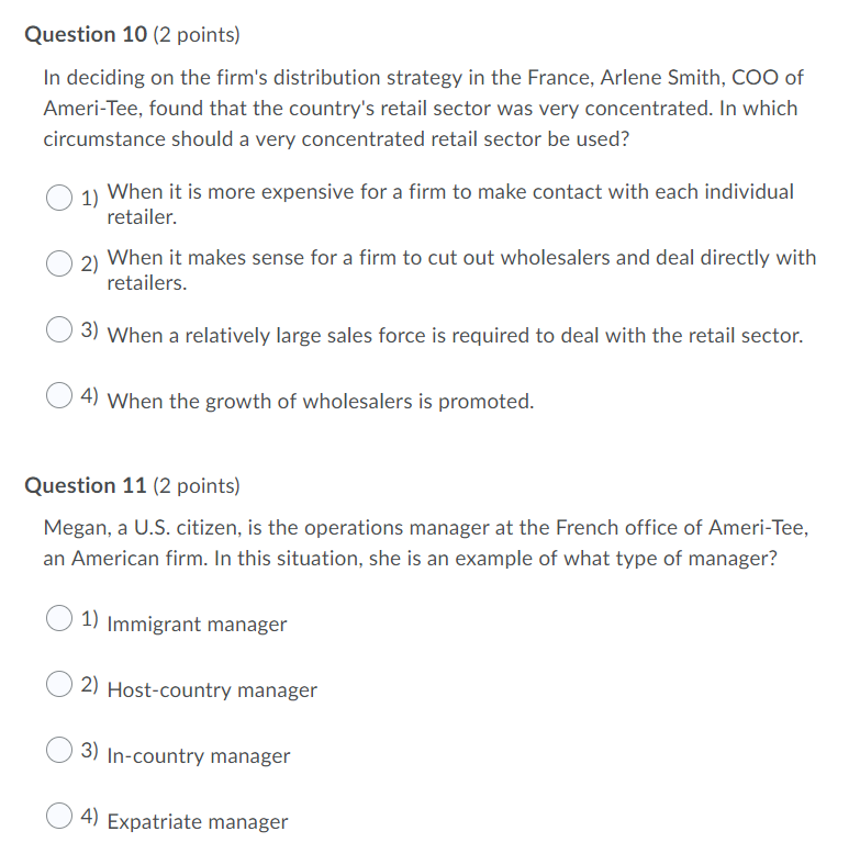 Solved Question 10 (2 points) In deciding on the firm's | Chegg.com