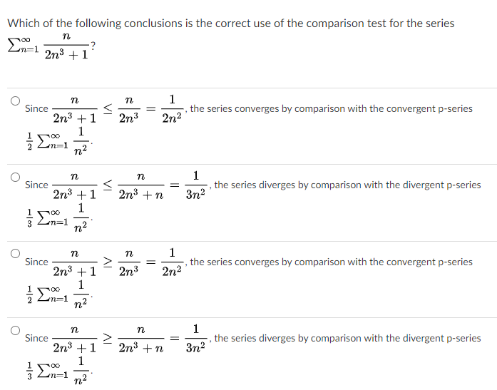 Solved Which of the following conclusions is the correct use | Chegg.com