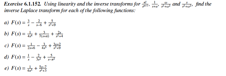 Solved Exercise 6 1 152 Using Linearity And The Inverse Chegg Com