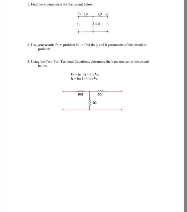 Solved 1. Find the zparameters for the circuit below 40