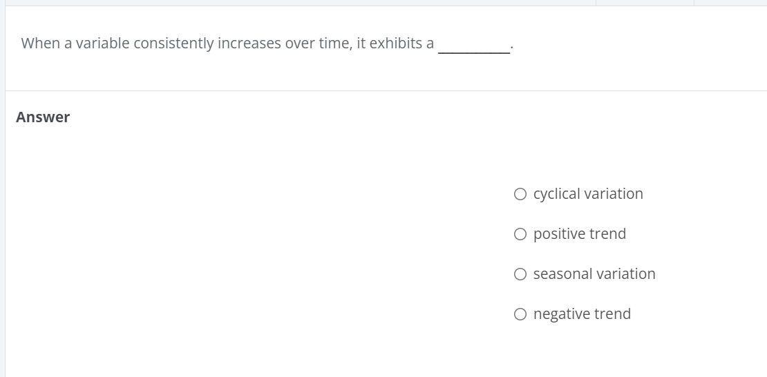 Solved What kind of trend is shown in the following diagram? | Chegg.com