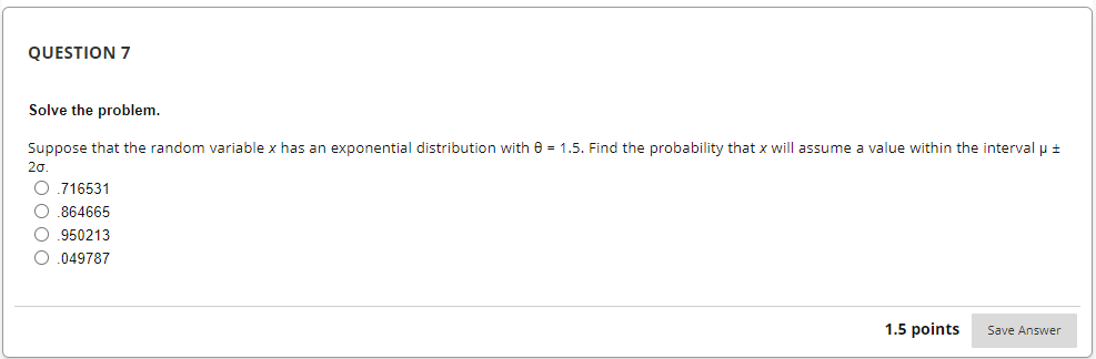 Solved Solve the problem. Suppose that the random variable x | Chegg.com