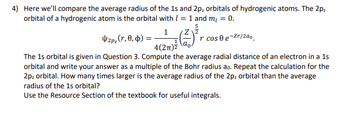 Solved Here we'll compare the average radius of the 1 s and | Chegg.com