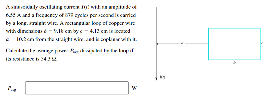 Solved A sinusoidally oscillating current I(t) with an | Chegg.com