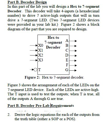 Solved Part B. Decoder Desigin In this part of the lab you | Chegg.com