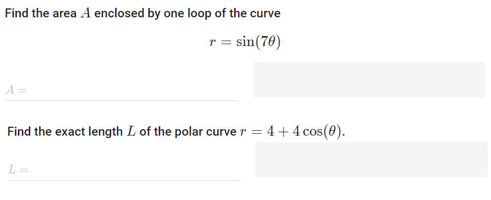 Solved Find the area A enclosed by one loop of the curve | Chegg.com