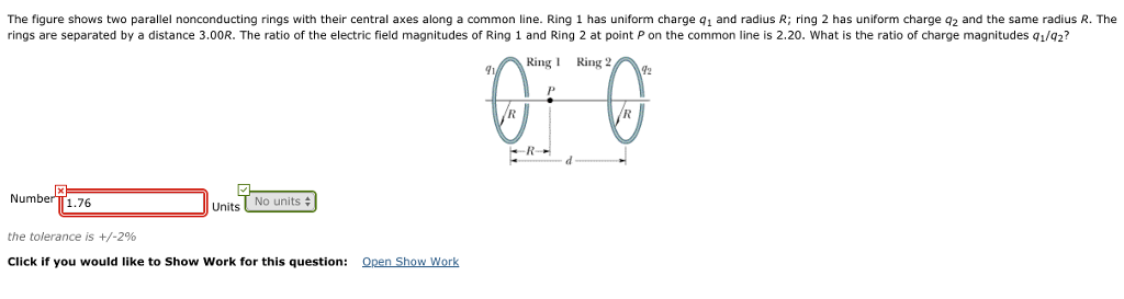 Solved The figure shows two parallel nonconducting rings | Chegg.com