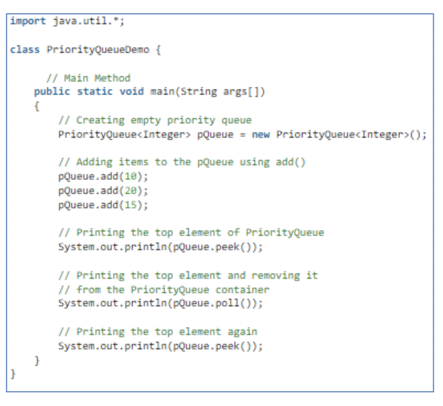 Solved ort java.util.*; ss PriorityQueuedemo \{ // Main | Chegg.com