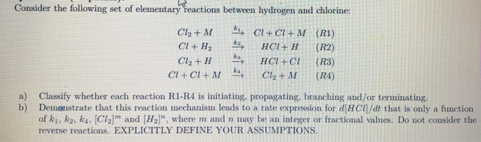 Solved Consider the following set of elementary reactions | Chegg.com