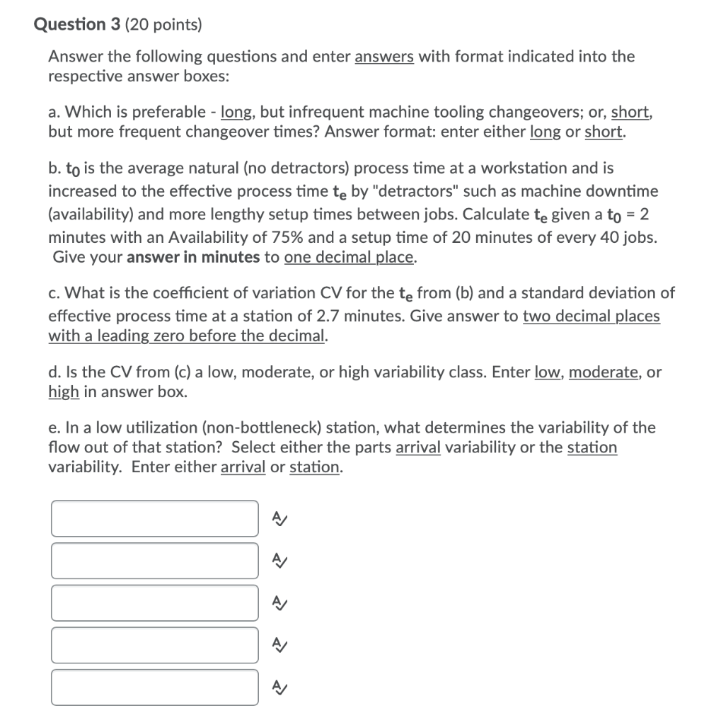 Solved Question 3 (20 points) Answer the following questions | Chegg.com