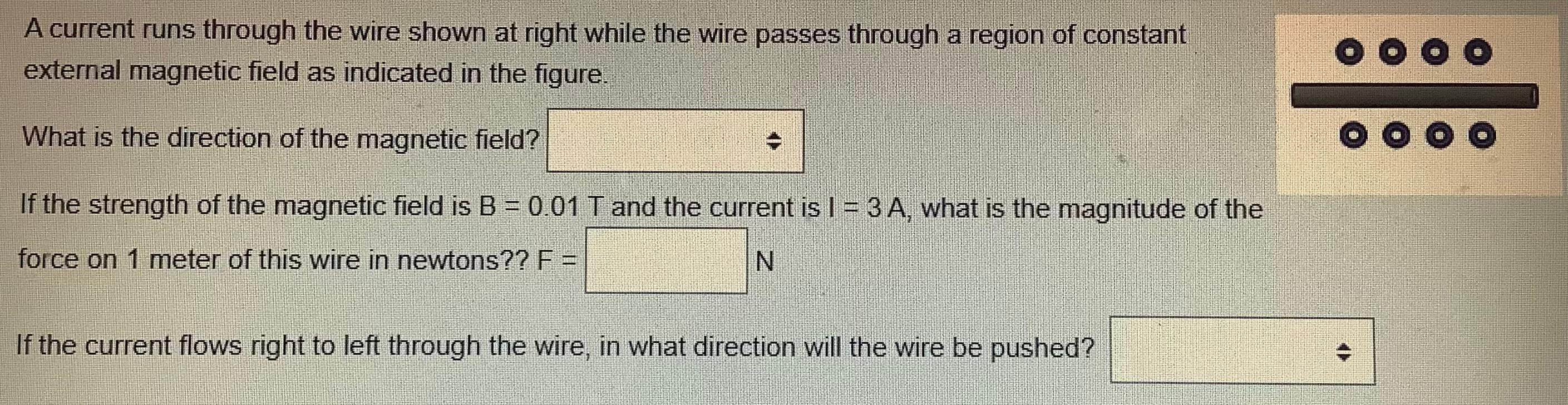Solved A current runs through the wire shown at right while | Chegg.com