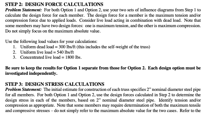 STEP 2: DESIGN FORCE CALCULATIONS Problem Statement: | Chegg.com