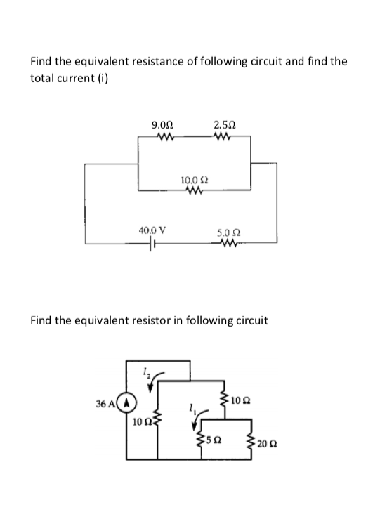 Solved Find the equivalent resistance of following circuit