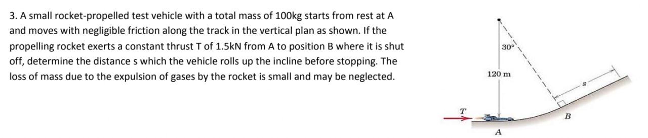 Solved 3. A Small Rocket-propelled Test Vehicle With A Total | Chegg.com