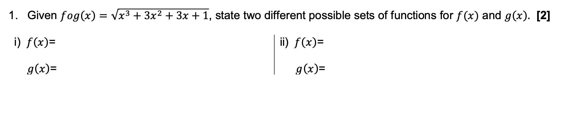 Solved 1 Given F Circ Gxsqrt X 3 3 X 2 3 6180