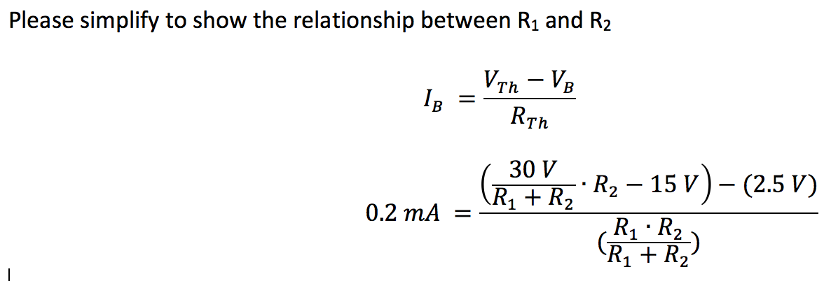Solved Please simplify to show the relationship between R1 | Chegg.com