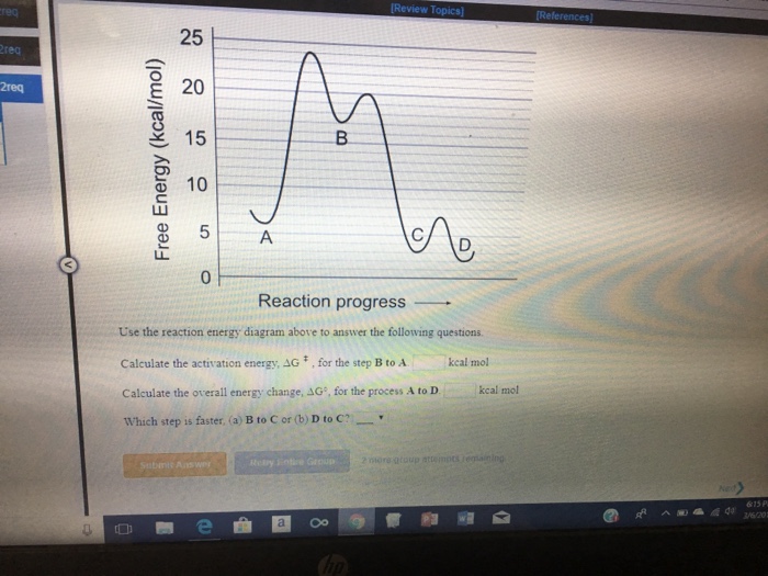 Solved 25 E 20 15 10 Req 2req 5A Reaction Progress- Use The | Chegg.com