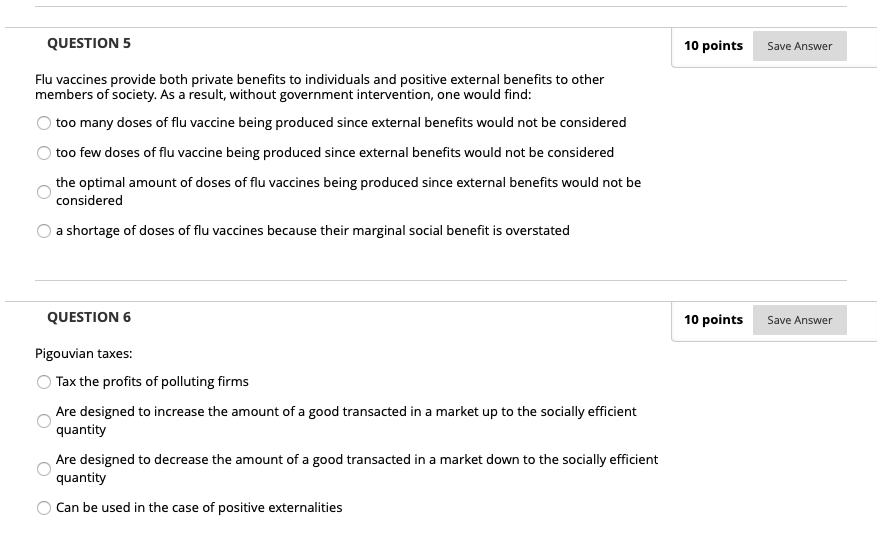 Solved QUESTION 5 10 points Save Answer Flu vaccines provide | Chegg.com