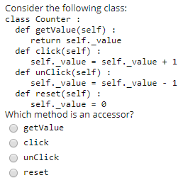 Solved Consider the following class: class Counter : def | Chegg.com